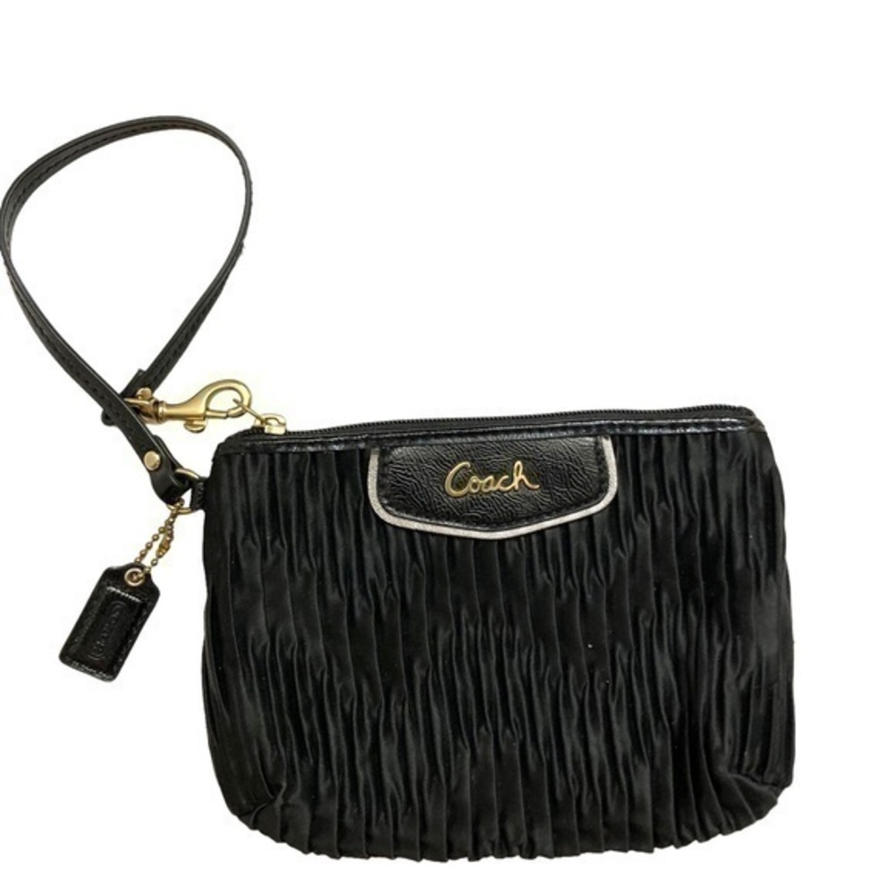 Coach Ashley sateen pleated wristlet bag